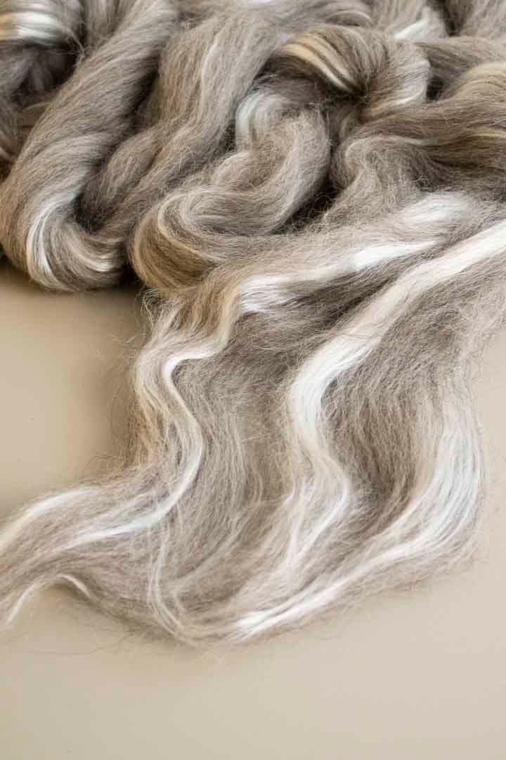 Grey Shetland | Tussah Silk - Natural